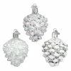Hot Sale 🧨 Traditions Silver Snowy Cone Ornaments Set/3 ❤️