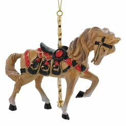 Flash Sale ⌛ Traditions Tan Prancing Carousel Horse Ornament 🔔