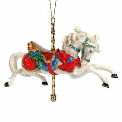 Cheapest 🔥 Traditions White Galloping Carousel Horse Ornament 🥰