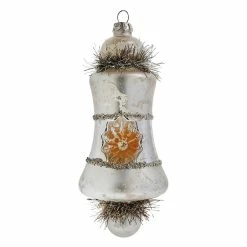 New 💯 Traditions Orange Indent Silver Ornament ⌛