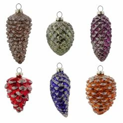Cheap โ Traditions Boxed Glass Pine Cone Ornaments Set/6 ๐