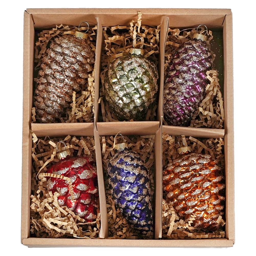 Cheap โ Traditions Boxed Glass Pine Cone Ornaments Set/6 ๐ 4 Cheap โ Traditions Boxed Glass Pine Cone Ornaments Set/6 ๐ - Image 2