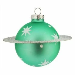 New 👍 Traditions Aqua Saturn & Ring Ball Ornament 👍