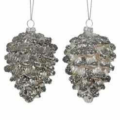 Flash Sale 😍 Traditions Glittered Glass Pine Cone Ornaments Set/2 🥰