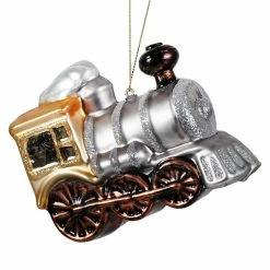 Brand new ⌛ Traditions Silver Glass Train Ornament 👍