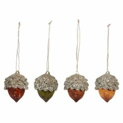 Best Pirce ๐ Traditions Fall Glittered Acorn Mini Ornaments Set/4 ๐